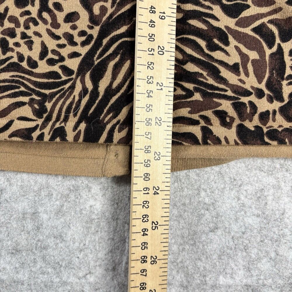 Cable & Gauge Womens XL Animal Print Cardigan Rhinestone Buttons Cotton Blend - Picture 16 of 16